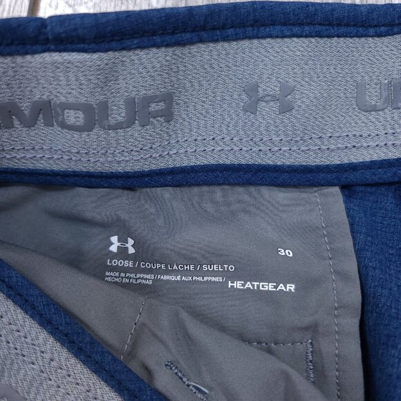 Under Armour Mens UA Match Play Vented Shorts Size 30 Blue Flat Bermuda Stretch - Picture 5 of 7